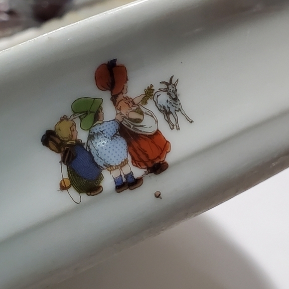 Vtg RWC Bavaria Germany porcelain transferware childs plate bowl images of play - Picture 8 of 15